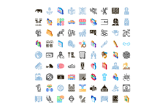 Various flat and 3d icons illustrating universal concepts Product Image 1
