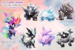 Cute Elemental Dragon Watercolor Sublimation Clipart Set 2 Product Image 1
