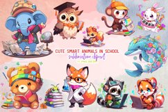 Cute Smart Animals Sublimation Clipart Product Image 1
