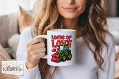 Loads of Love | Boys Valentine | Green Tractor Sublimation Product Image 2