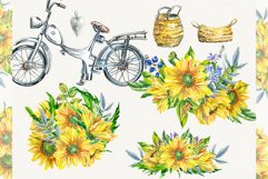 Bike clipart, garden clipart, sunflower clipart, watercolor Product Image 3