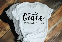Grace Wins Every Time Christian Saying, faith quote svg dxf Product Image 2