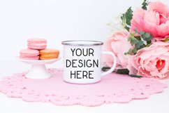 Mug Mockup Valentine&#039;s Day Blank White Enamel Coffee Cup Product Image 1