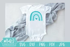 Cute Baby SVG - Rainbow with Heart - Newborn SVG Product Image 3