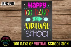 100 Days of Virtual School Sign/Poster- 100 Days of School Product Image 1