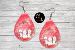 Snowmen earrings png,Merry Christmas earrings png design Product Image 1