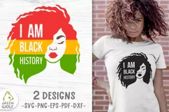 Black history month svg Black woman svg I am black history Product Image 1