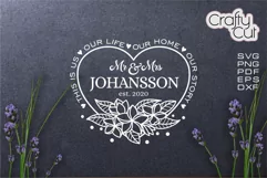 Mr and Mrs sign, Family Last Name Floral wreath, Rustic Sign Product Image 3