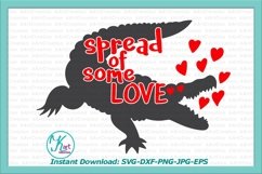 spread love Valentine crocodile alligator hearts svg dxf png Product Image 1