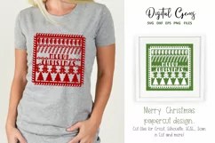 Merry Christmas paper cut design SVG / DXF / EPS / PNG files Product Image 1