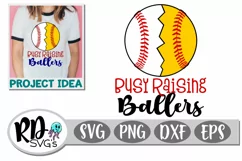 Busy Raising Ballers Baseball Softball - A Cricut Cut File Product Image 1