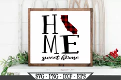 California State Home Sweet Home Buffalo Plaid SVG Design Product Image 1