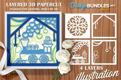 Papercut 3D Train Engine Lightbox Layered Template Product Image 1
