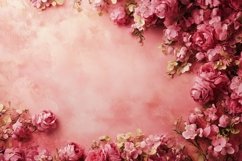 Floral Background Design, Pink Flowers Mock Up Background Product Image 1