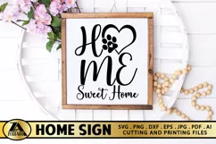 Home Sweet Home SVG Valentine Home Sign SVG Cat Dog SVG Product Image 1