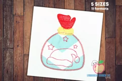 Gift Bag Of Santa In Red Applique.jpg Product Image 1