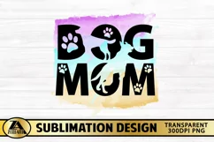 DOG MOM Sublimation Dog PNG Mothers Day Watercolor PNG Product Image 2