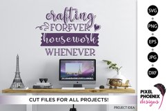 Crafting forever, Craft SVG, Craft Room SVG, Funny SVG Product Image 1