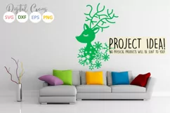 Christmas Reindeer paper cut design SVG / DXF / EPS files Product Image 4
