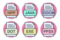 Set Of File Formats Icons Product Image 1