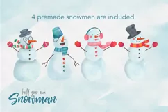Build Your Own Snowman Watercolor Clipart png Product Image 3