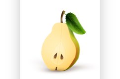 Half-pear isolated on white background Product Image 1