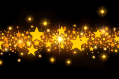 Golden Stars Black Background Product Image 1