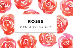 Watercolor Roses | Illustration Clip Art in PNG & EPS Product Image 3