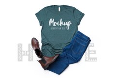 Tshirt Mockup Bella Canvas 3001 Heather Forest Tshirt Mockup Product Image 1
