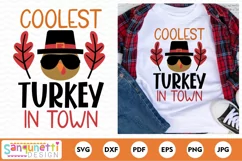 Coolest Turkey in Town SVG, Thanksgiving for boys Product Image 2