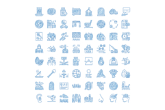 Diverse sketch blue icon set on white background Product Image 1