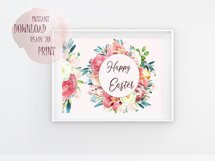 Happy Easter Printable Watercolor Floral Product Image 2