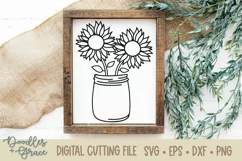 3D Layered Sunflower Bouquet - SVG - PNG - EPS - DX Product Image 5