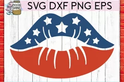 Patriotic Lips SVG DXF PNG EPS Cutting Files Product Image 2