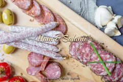 Salami and Ham. Traditional spanish appetizers. Product Image 1