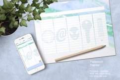 Password Tracker Blue Watercolor Printable Editable Text Product Image 1