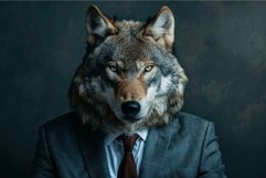 Serious wolf in suit posing for corporate portrait Product Image 1