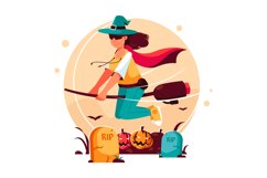 Flying Witch-vector illustration Product Image 1