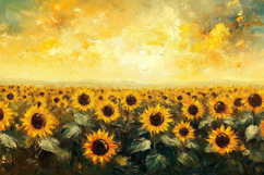 Sunflowers Painting Background Wallpaper Product Image 1
