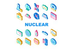 Nuclear Energy Power Collection Icons Set Vector Product Image 1