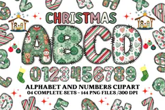Christmas Alphabet png clipart, christmas letters doodle Product Image 1