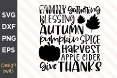 Family Gathering Blessing Autumn Pumpkin Spice SVG Product Image 1
