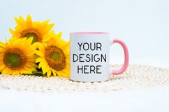 Mug Mockup 11 Oz Blank White Coffee Cup Pink Handle Product Image 1