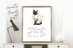 Cat Clip Art, Watercolor Feline Illustration Sublimation Set Product Image 2