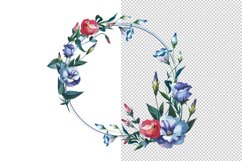 Watercolor Flower Wreath PNG set Product Image 2