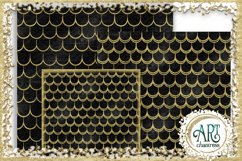 18 Digital Papers - Black and Gold Glitter - Mermaid Scale Product Image 9