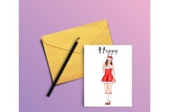 Santa girl, Christmas girl,New Year clipart, Girl clipart Product Image 3