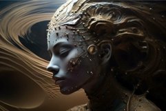 Futuristic android portrait with artistic flair Product Image 1