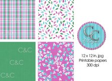 18 Emerald &amp; Fuchsia Digital Paper Pack Product Image 3