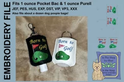ITH Born to Golf Hand Sanitizer Holder - Key Fob or Bag Tag Product Image 1